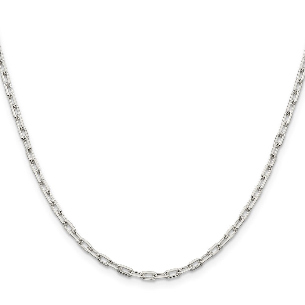 Sterling Silver 2.75mm Elongated Open Link Chain 36 Inches