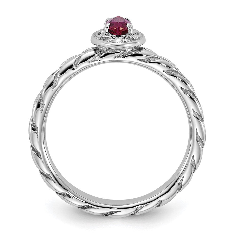Sterling Silver Stackable Expressions Created Ruby Ring