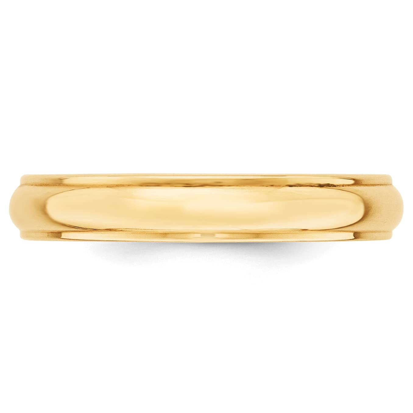 10k Yellow Gold 4mm Half Round with Edge Wedding Band Size 9