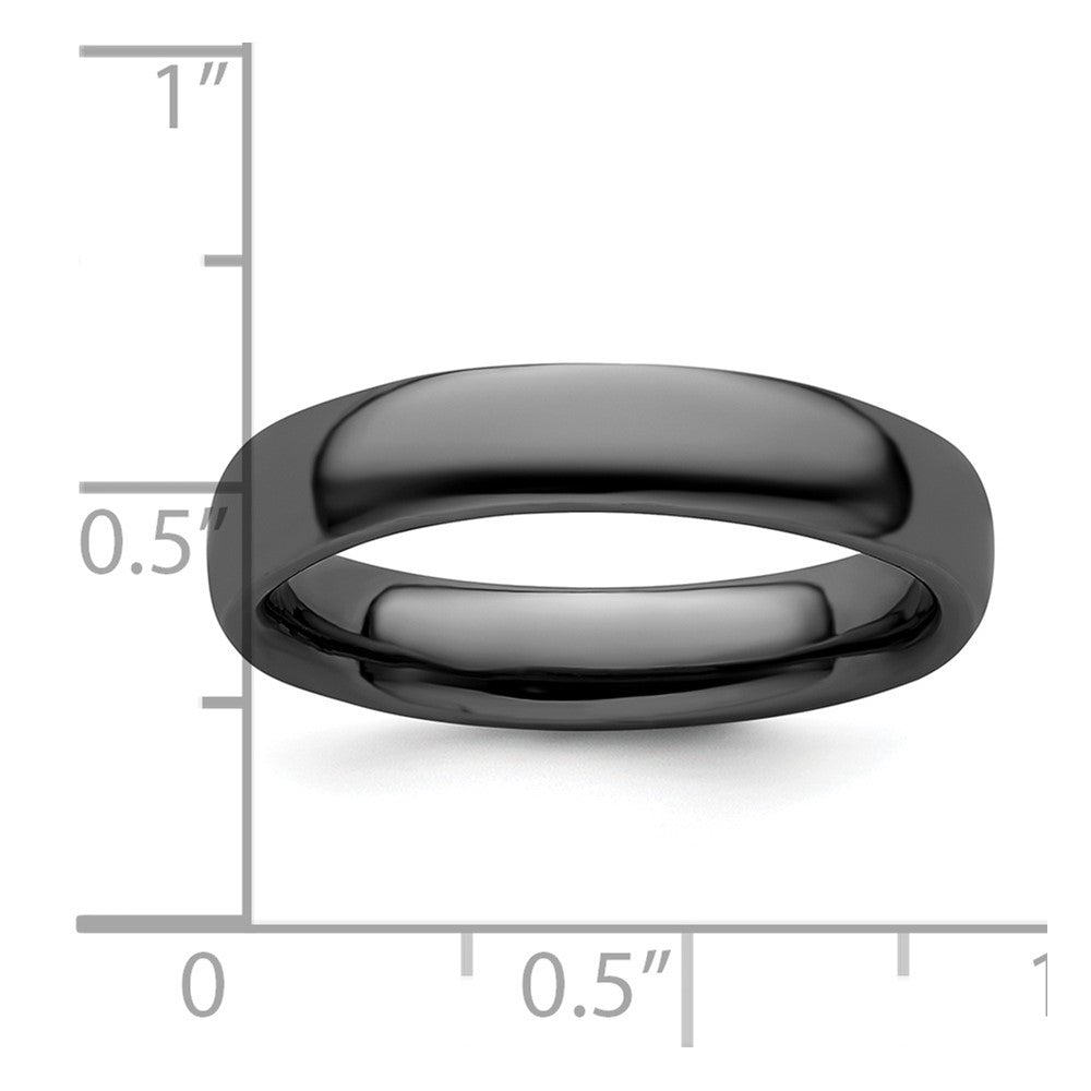 Sterling Silver Stackable Expressions Black-plated Polished Ring Size -5