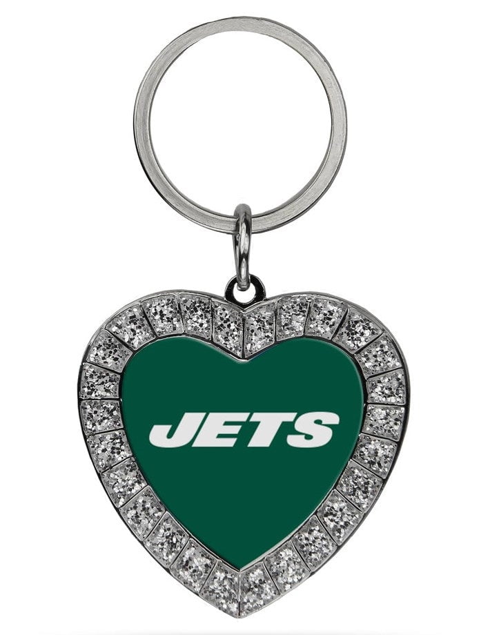 NEW YORK JETS MKH Metal Key Chain (Bling Heart)