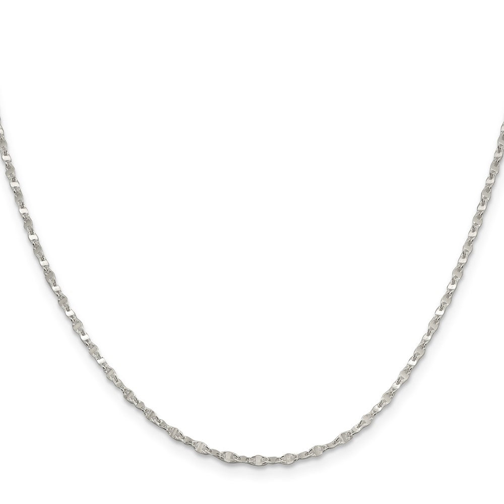 Sterling Silver 2.25mm Fancy Wave Flat Link Chain 18 Inches