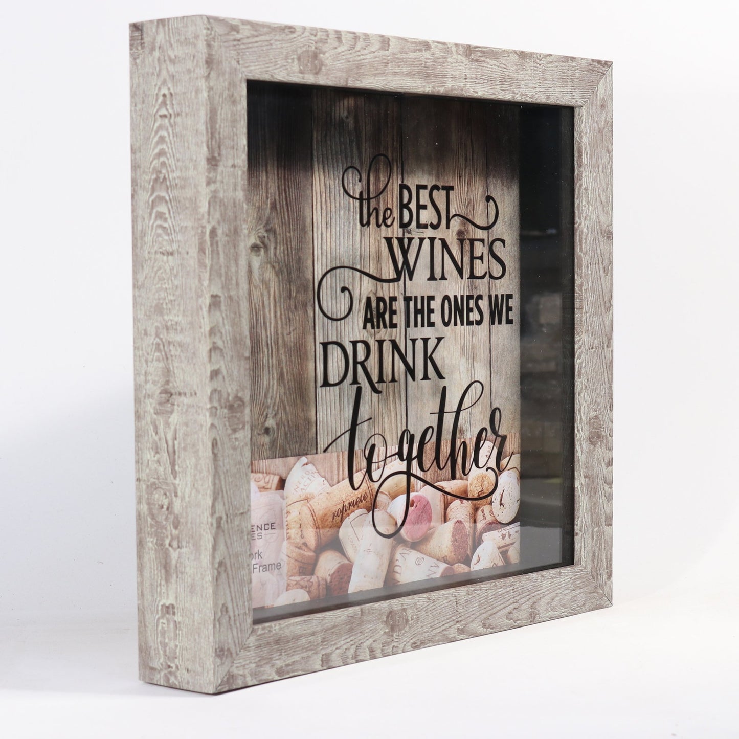 Lawrence Frames 10x10 Weathered Birch Shadow Box Wine Cork Holder
