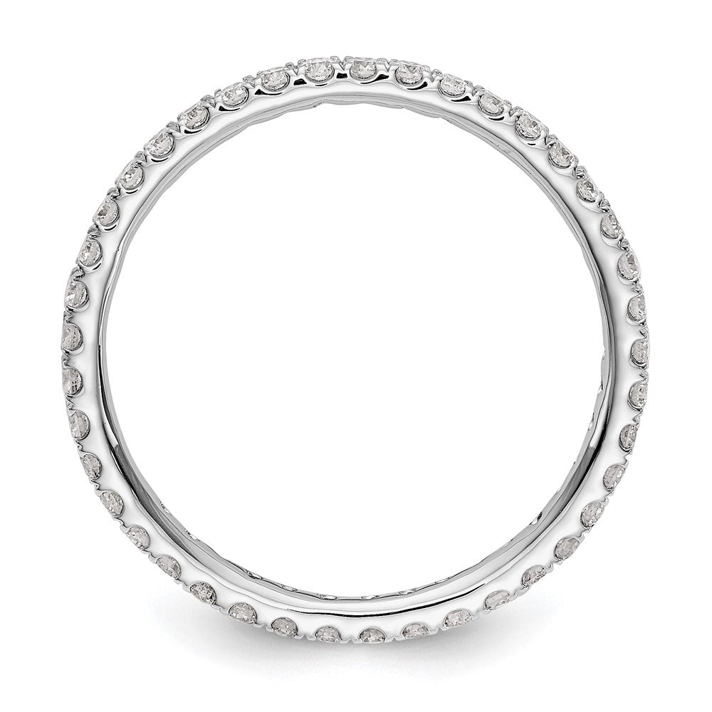 14k White Gold 1/2 carat Lab Grown Diamond VS/SI+ G+ Size 4 Shared Prong Eternity Band