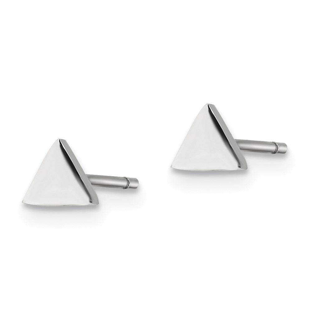 Stainless Steel Polished Triangle Post Earrings