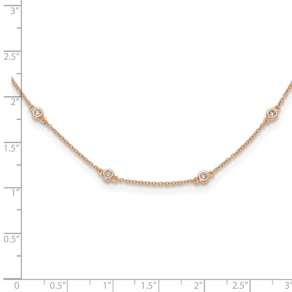 True Origin 14k Rose Gold 3/8 carat Lab Grown Diamond VS DEF Sixteen Station 16 inch Necklace