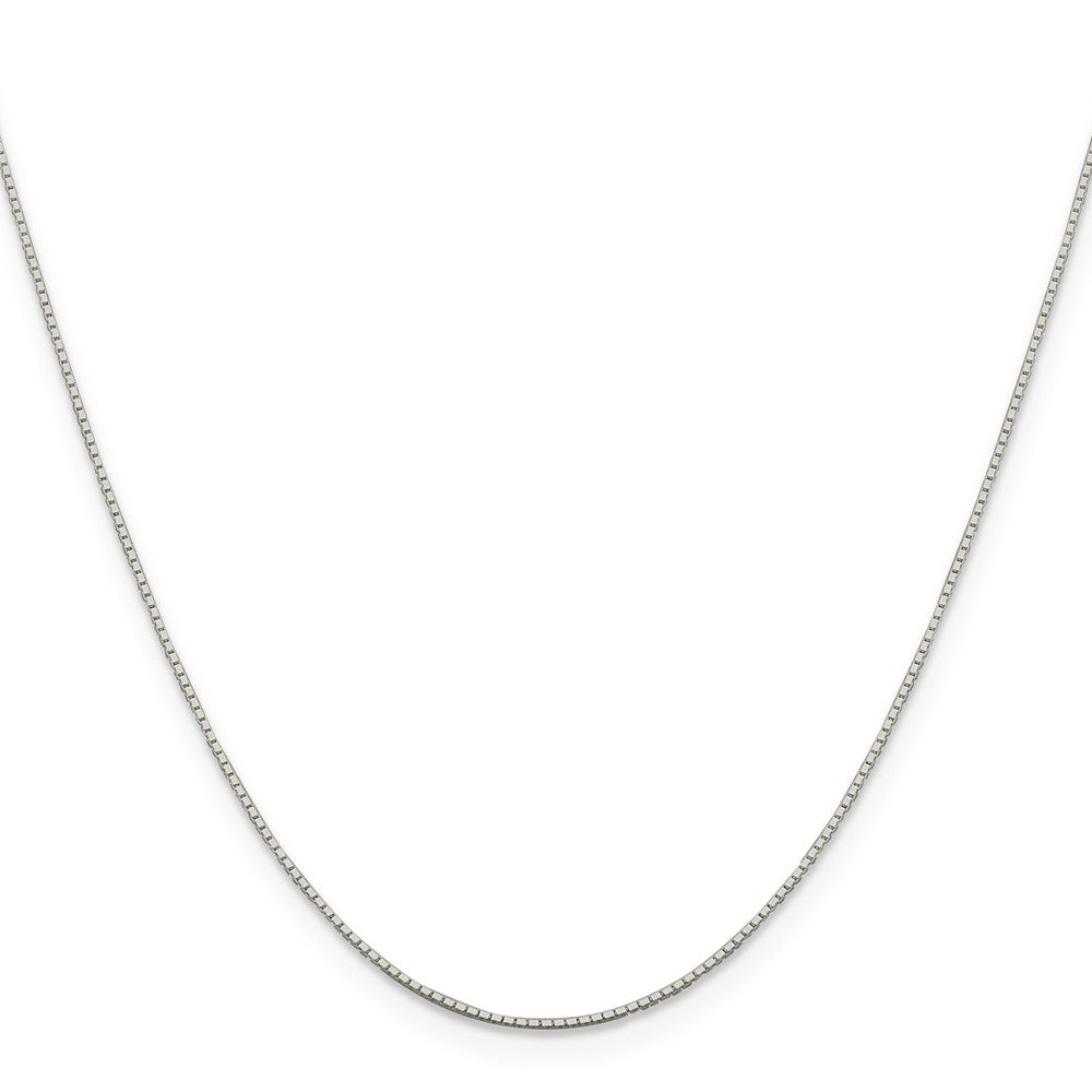Sterling Silver Rhodium-plated .6mm Mirror Box Chain w/2in ext. 18 Inches