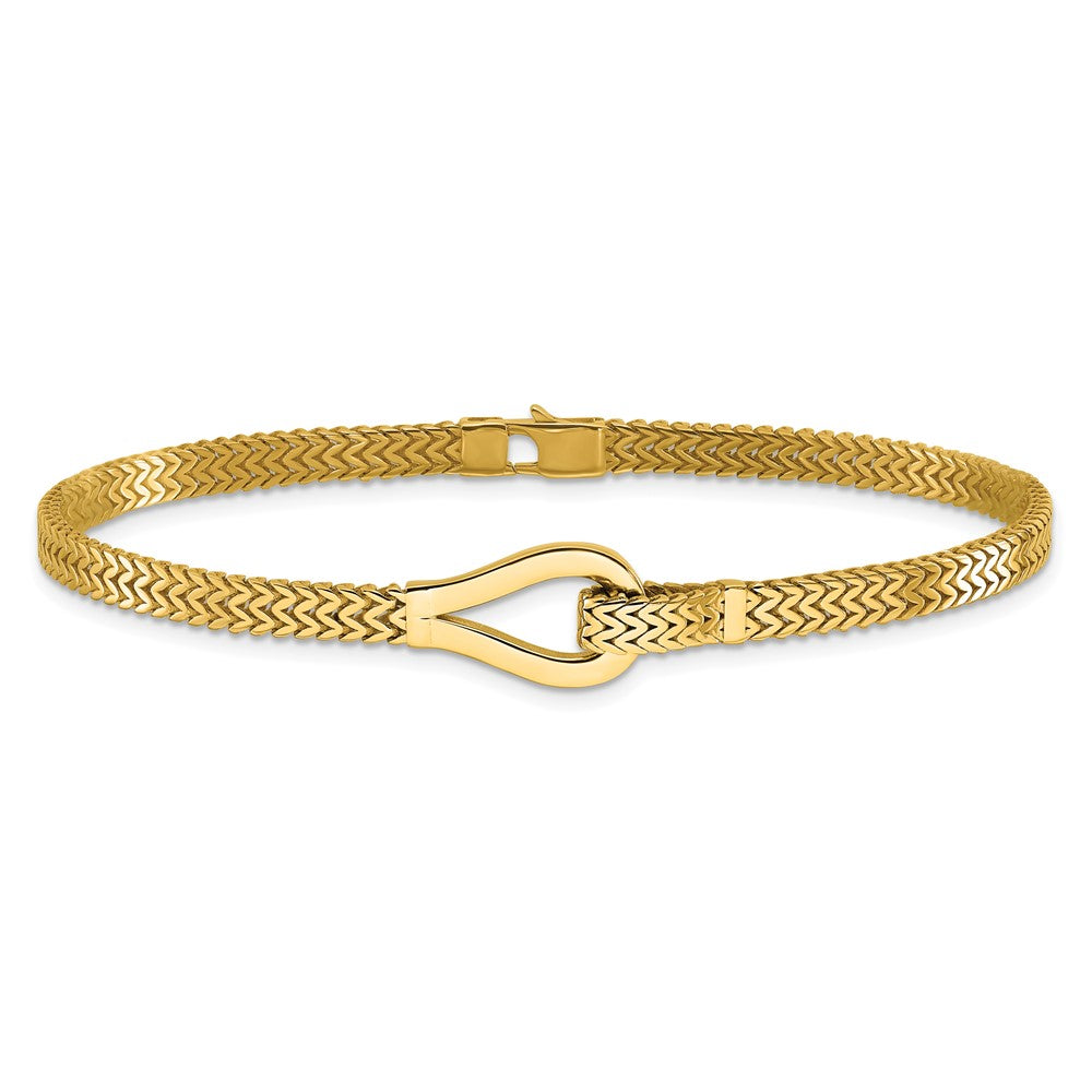 14K Polished Fancy Buckle Bracelet 7.5  inches