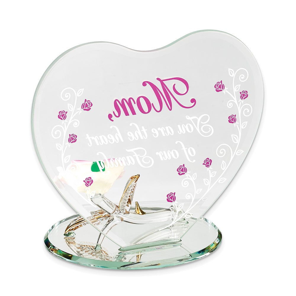 Glass Baron MOM.HEART OF OUR FAMILY with Rose Figurine QGM21638