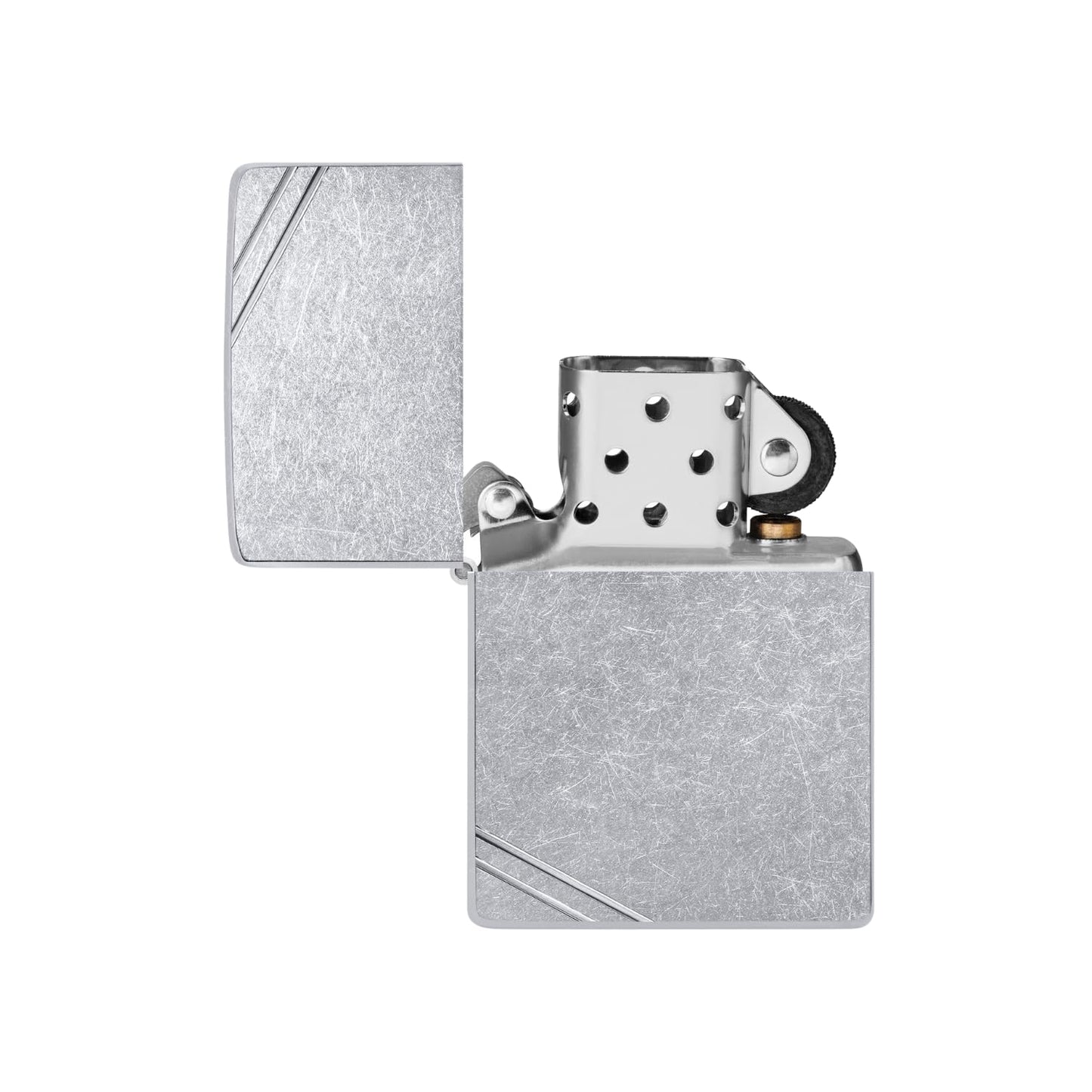 Zippo Vintage with Slashes Street Chrome Pocket Lighter
