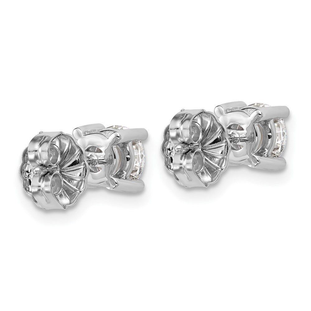 14k White Gold 1 1/2 ctw Certified Lab Grown Diamond VS/SI+ G+ Round 4 Prong Heavy Wt. Stud Earrings
