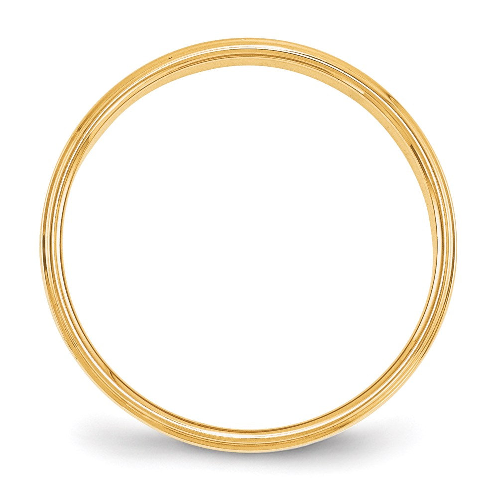 14k Yellow Gold 4mm Flat with Step Edge Wedding Band Size 9.5