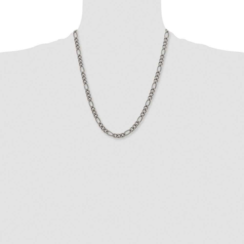 Titanium Polished 7mm 21.75in Figaro Chain
