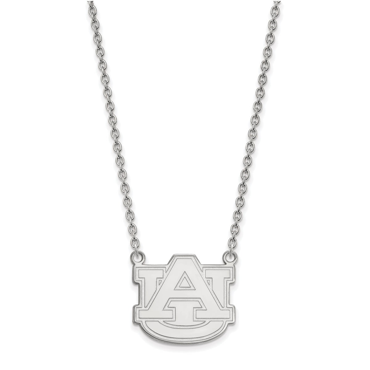 LogoArt Sterling Silver Auburn University Large Pendant with Necklace