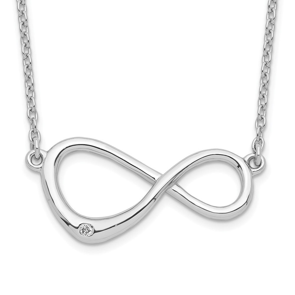 White Ice Sterling Silver Rhodium-plated 16 Inch Diamond Infinity Symbol Necklace 16 Inches