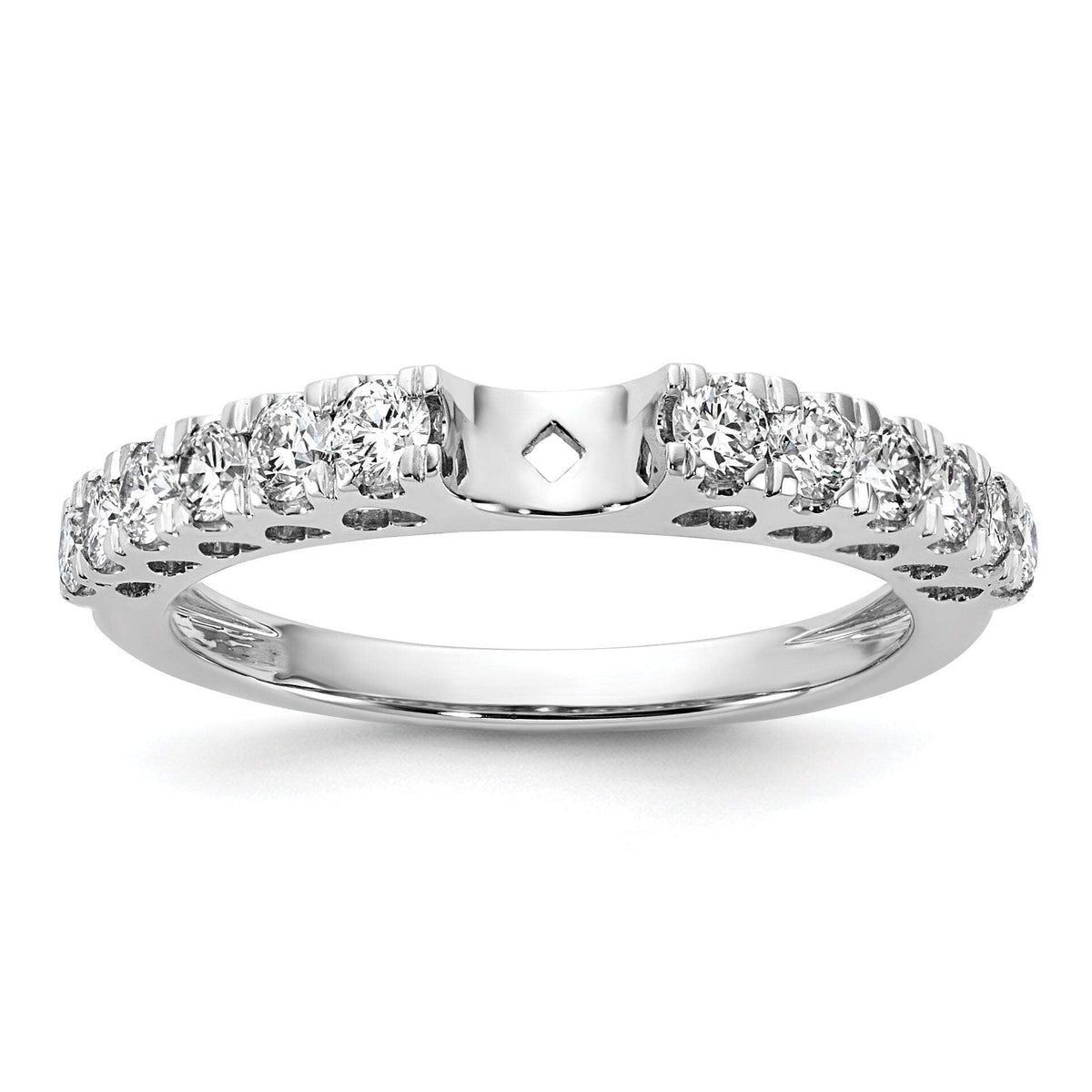 14k White Gold 1/2 carat Lab Grown Diamond VS/SI+ G+ Semi Mount Peg Set Engagement Ring