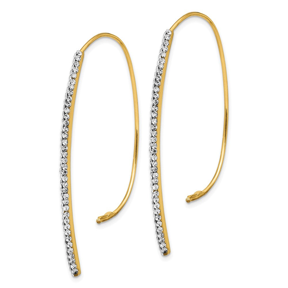 14k Polished Crystal Threader Earrings