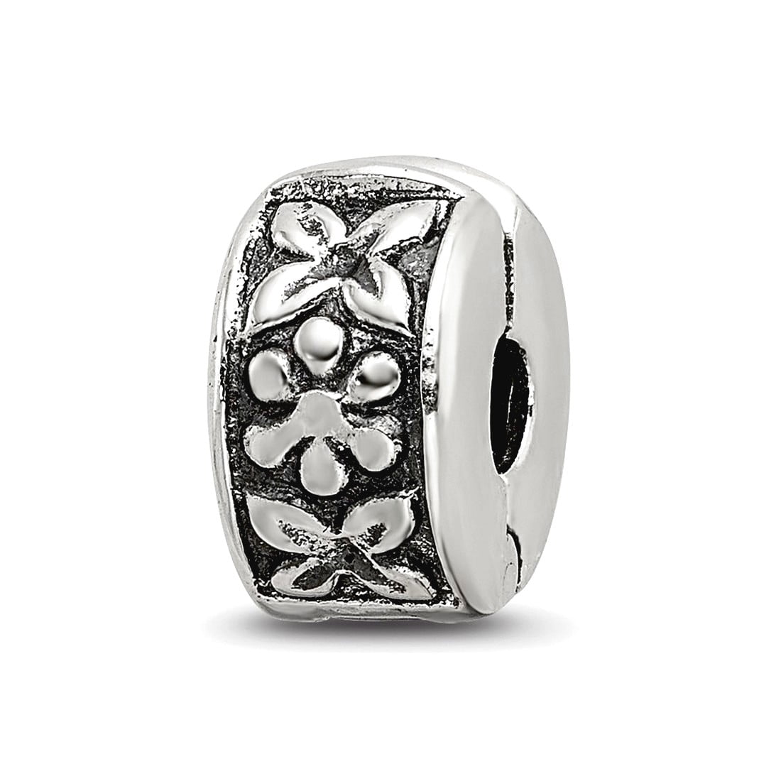 Sterling Silver Reflections Hinged Floral Clip Bead
