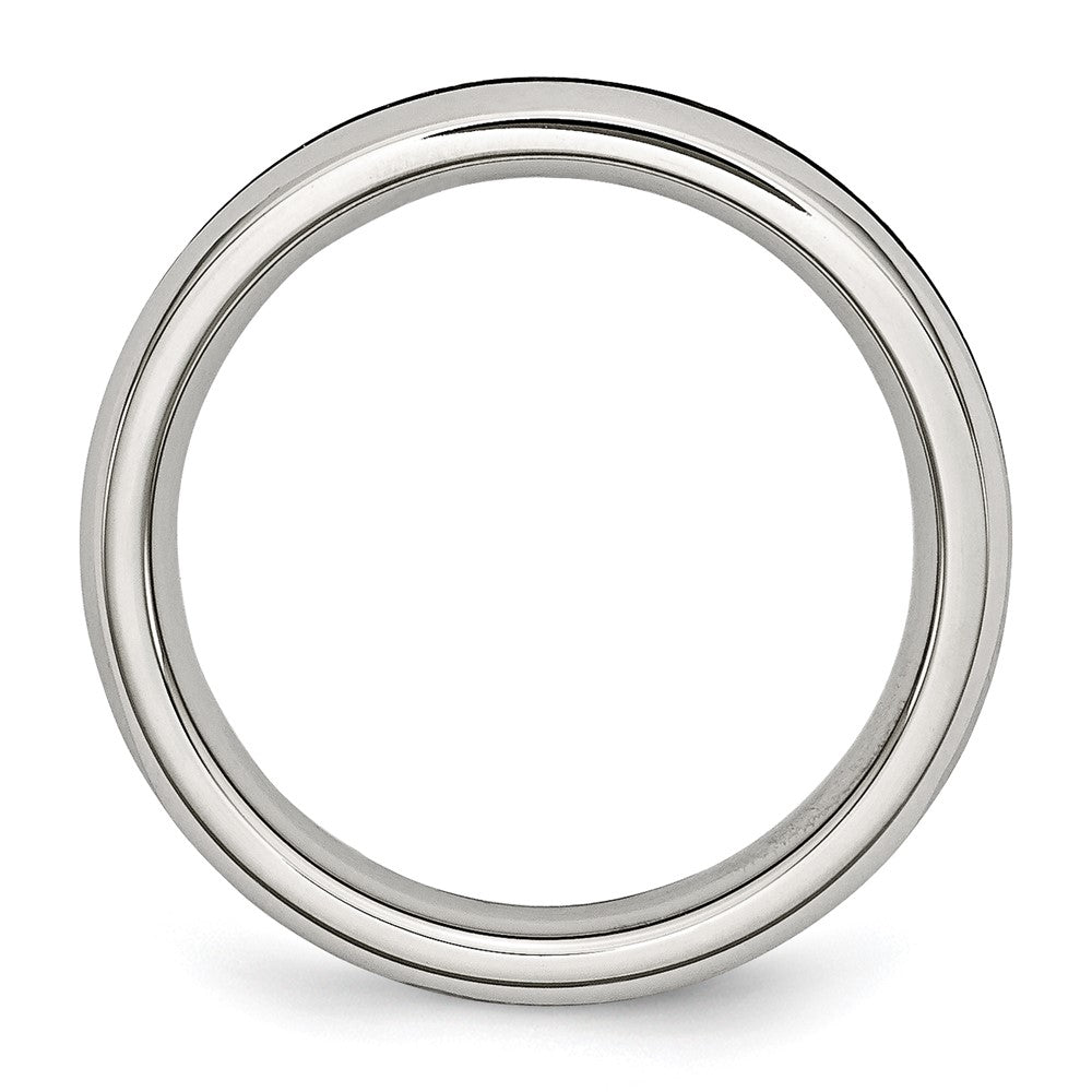 Stainless Steel Polished 4mm January Dark Red CZ Ring Size - 8