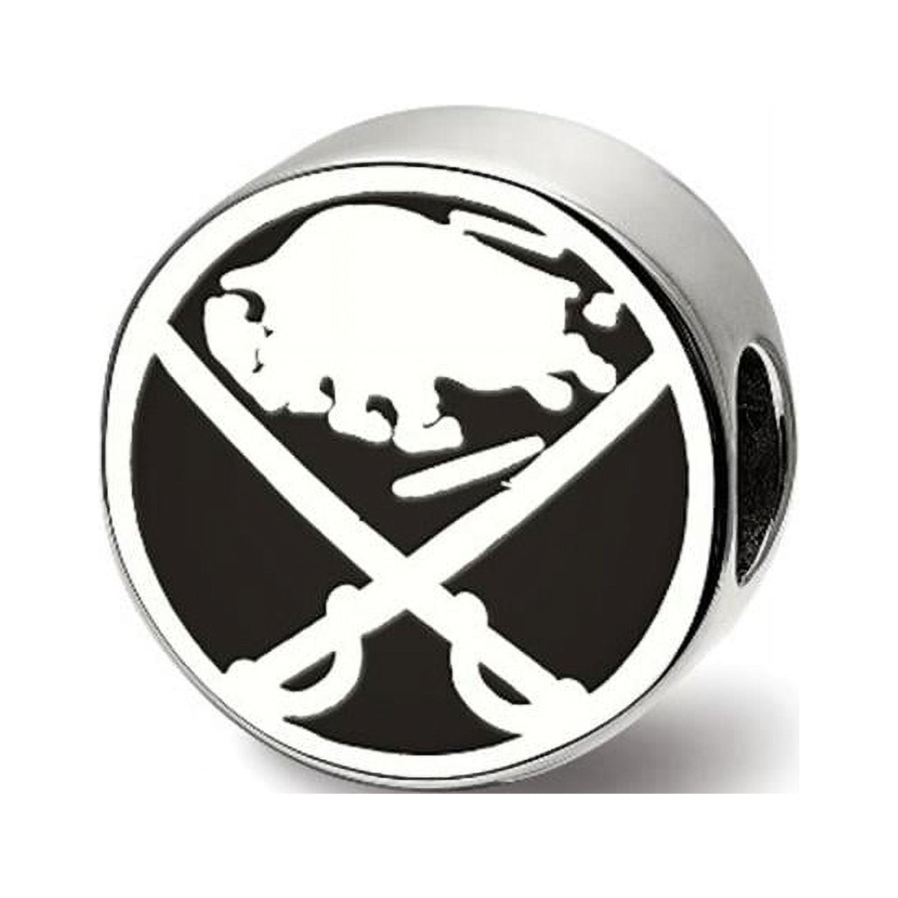 Sterling Silver NHL LogoArt Buffalo Sabres Enameled Bead