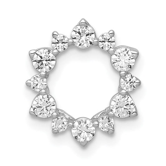 14k White Gold 1/2 carat Lab Grown Diamond VS/SI+ G+ Fashion Circle Chain Slide Pendant