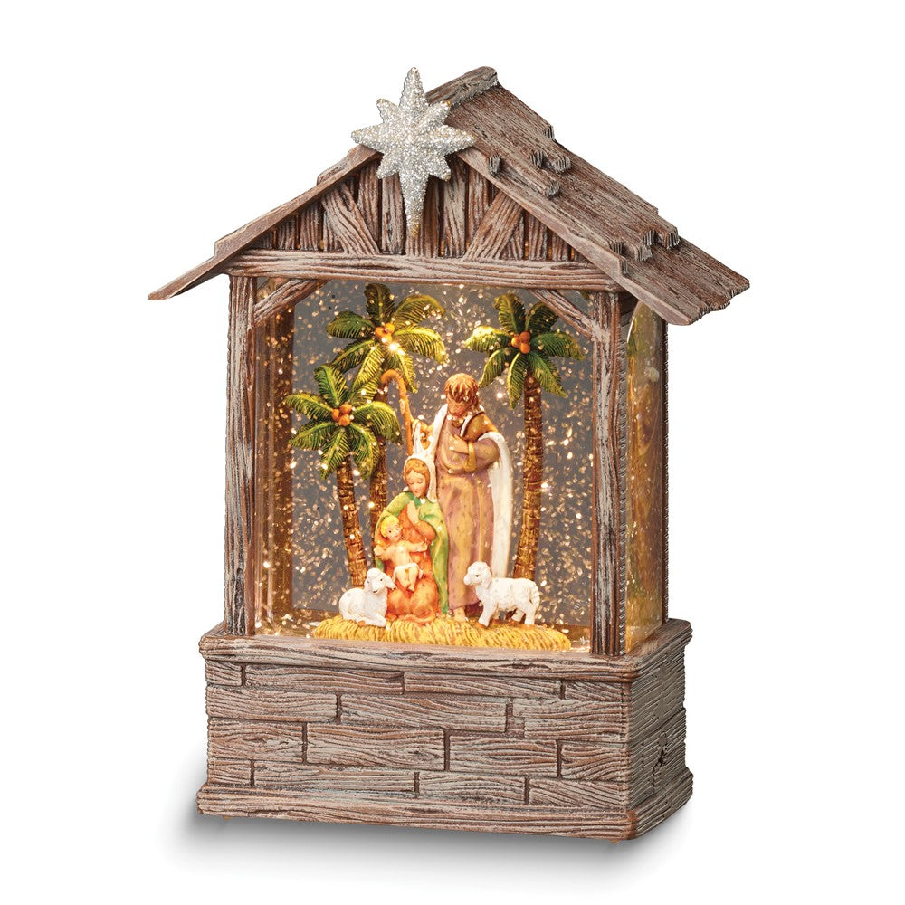 LED Lighted Holy Family and Stable