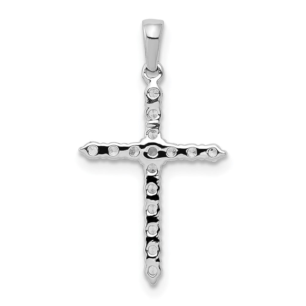 14k White Gold 1/4 carat Lab Grown Diamond VS/SI+ G+ Cross Pendant
