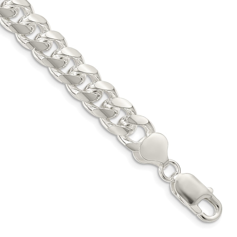 Sterling Silver 8.5mm Domed w/ Side D/C Curb Chain 7 inches