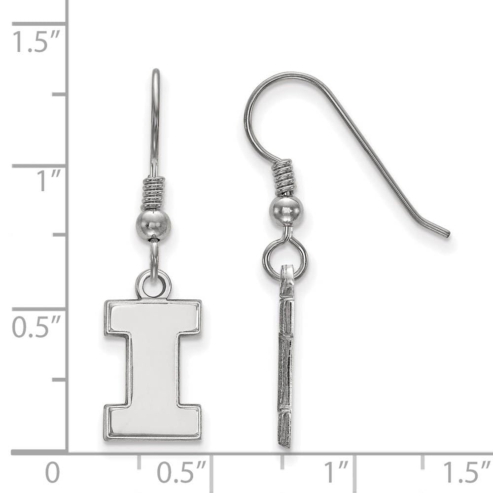 LogoArt SS007UIL Sterling Silver University of Illinois Dangle Earrings, Small
