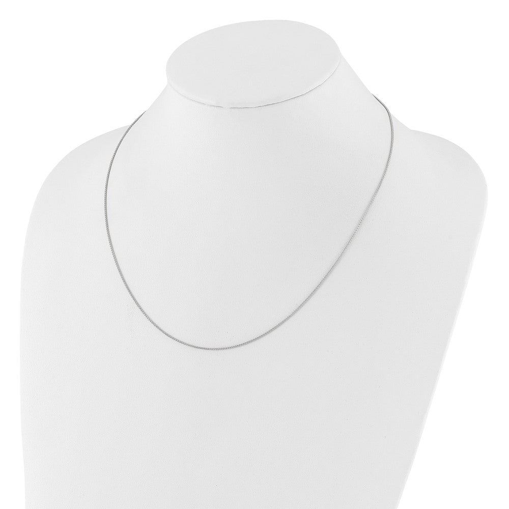 14K White Gold 1mm Spiga 1in+1in Adjustable Chain