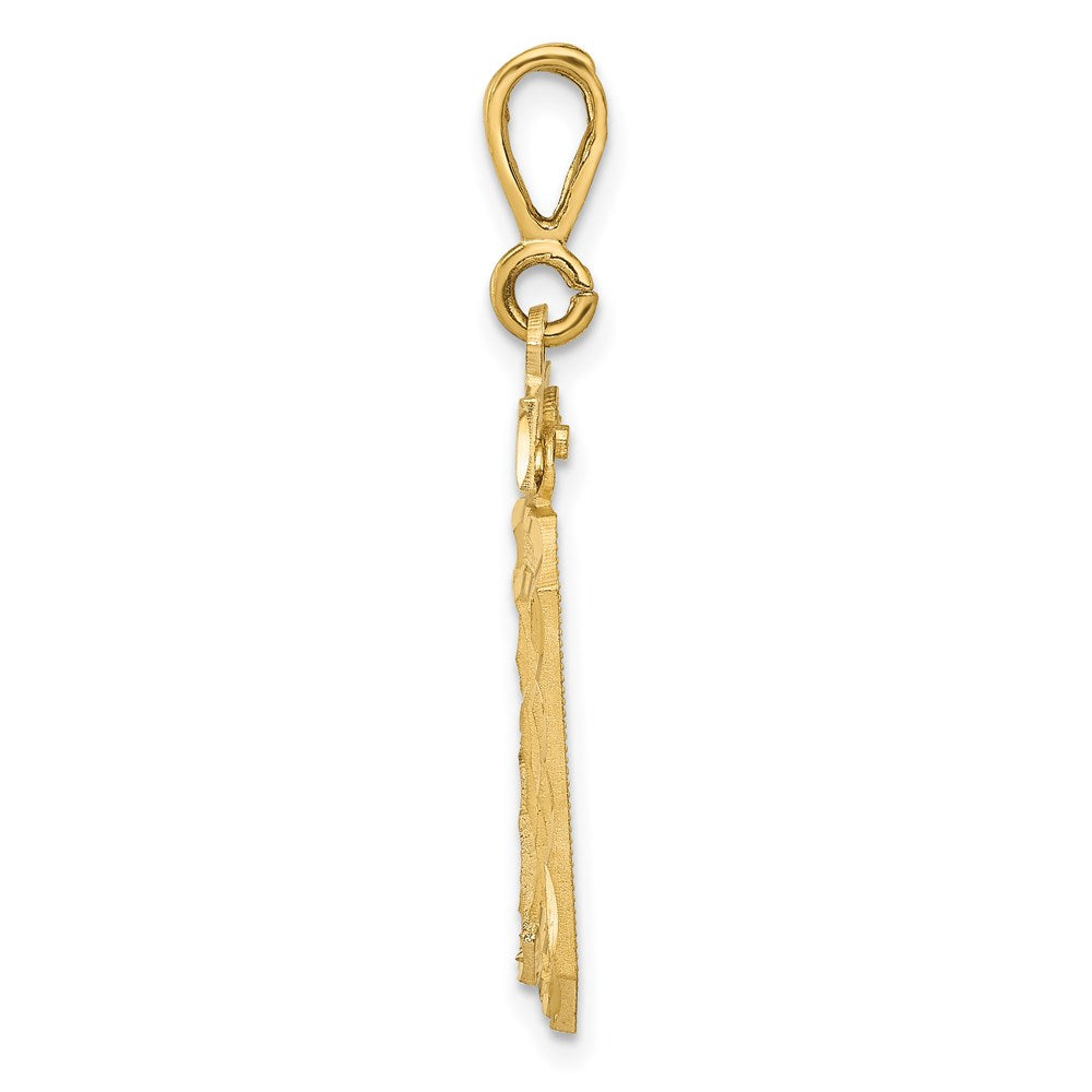 14k Large Brushed Diamond-cut Number 30 Charm