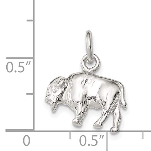 Sterling Silver 3-D Buffalo Charm