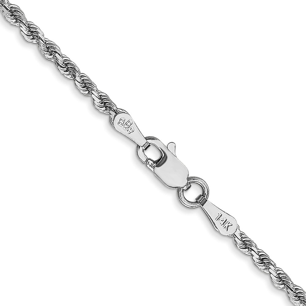10k White Gold 2mm Diamond-cut Rope Chain