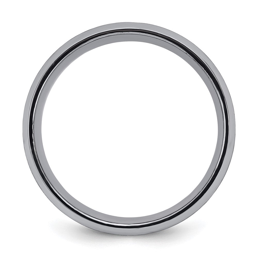 Chisel Tantalum Brushed and Polished 8mm Beveled Edge Band Size - 8