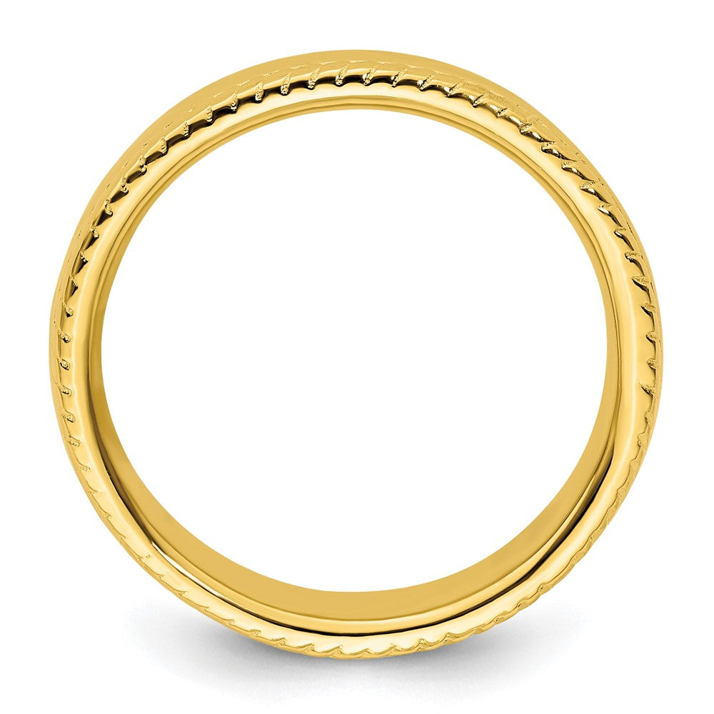 Sterling Silver Stackable Expressions Gold-plated Ring Size -7