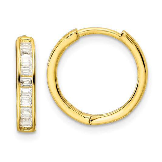 Sterling Silver Rhodium-plated D/C 3x45mm Hoop Earrings