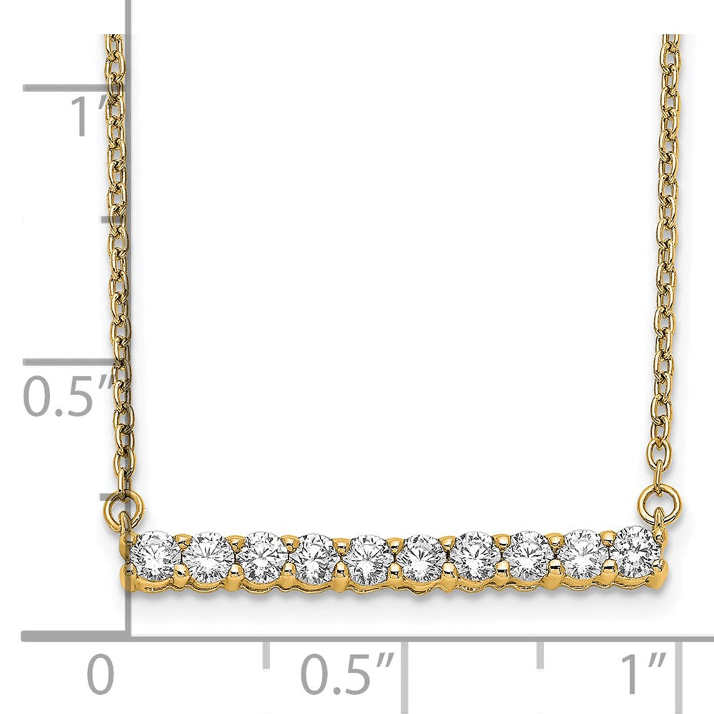 14k 1/2 carat Lab Grown Diamond VS/SI+ G+ 18 inch Bar Necklace