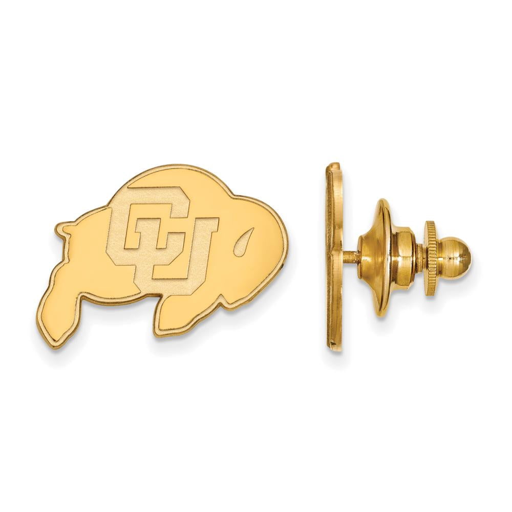 Sterling Silver Gold-plated LogoArt University of Colorado Buffalo Lapel Pin QGP009UCO