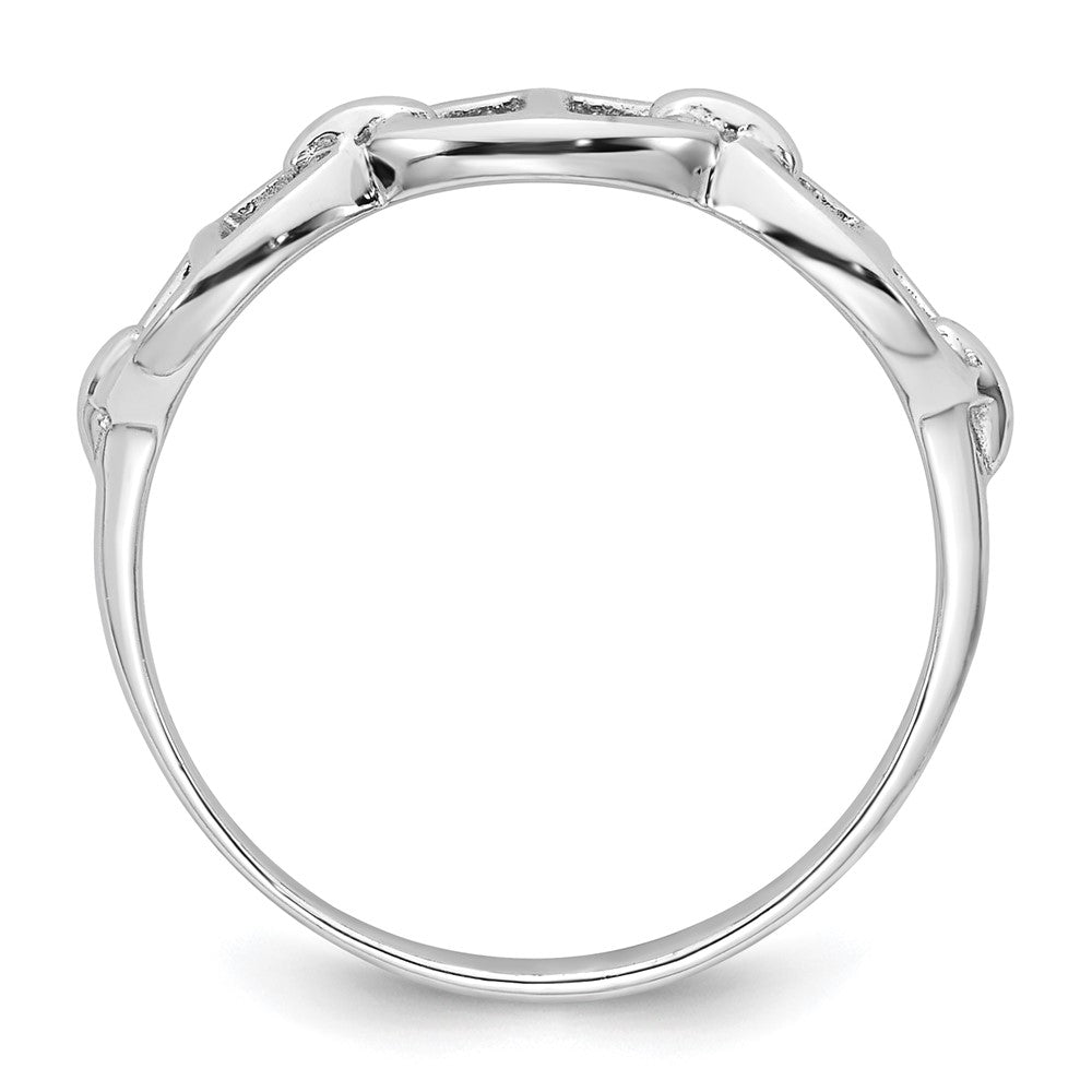 Sterling Silver Rhodium-plated Polished Mariner Link Size 7 Ring