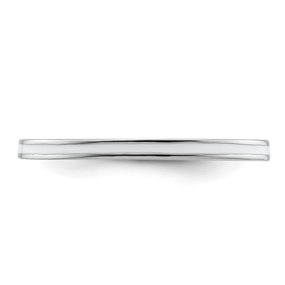 Sterling Silver Stackable Expressions White Enameled 1.5mm Ring Size -10