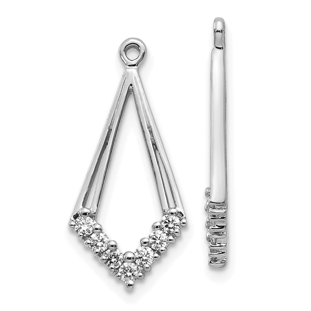 14K White Gold AA Diamond-Shaped Diamond Earring Jacket