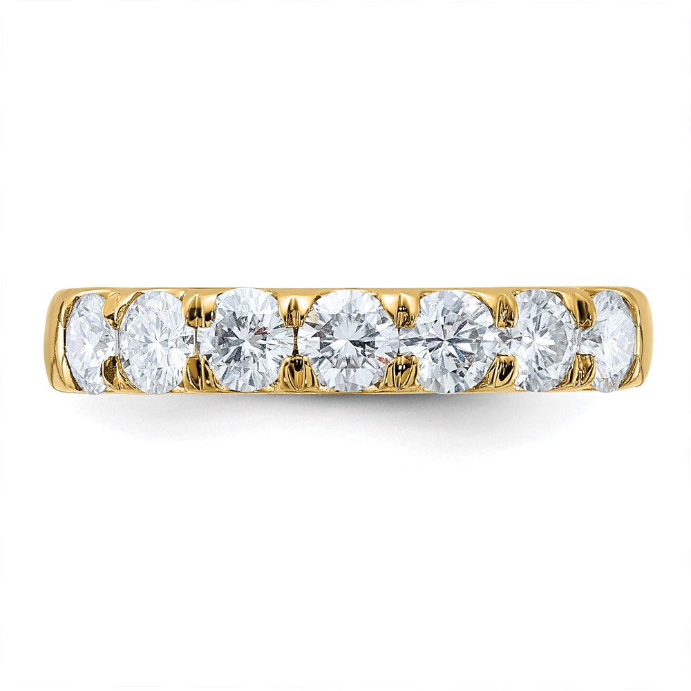 14ky 1ct. 7 Stone D E F Pure Light Moissanite Band