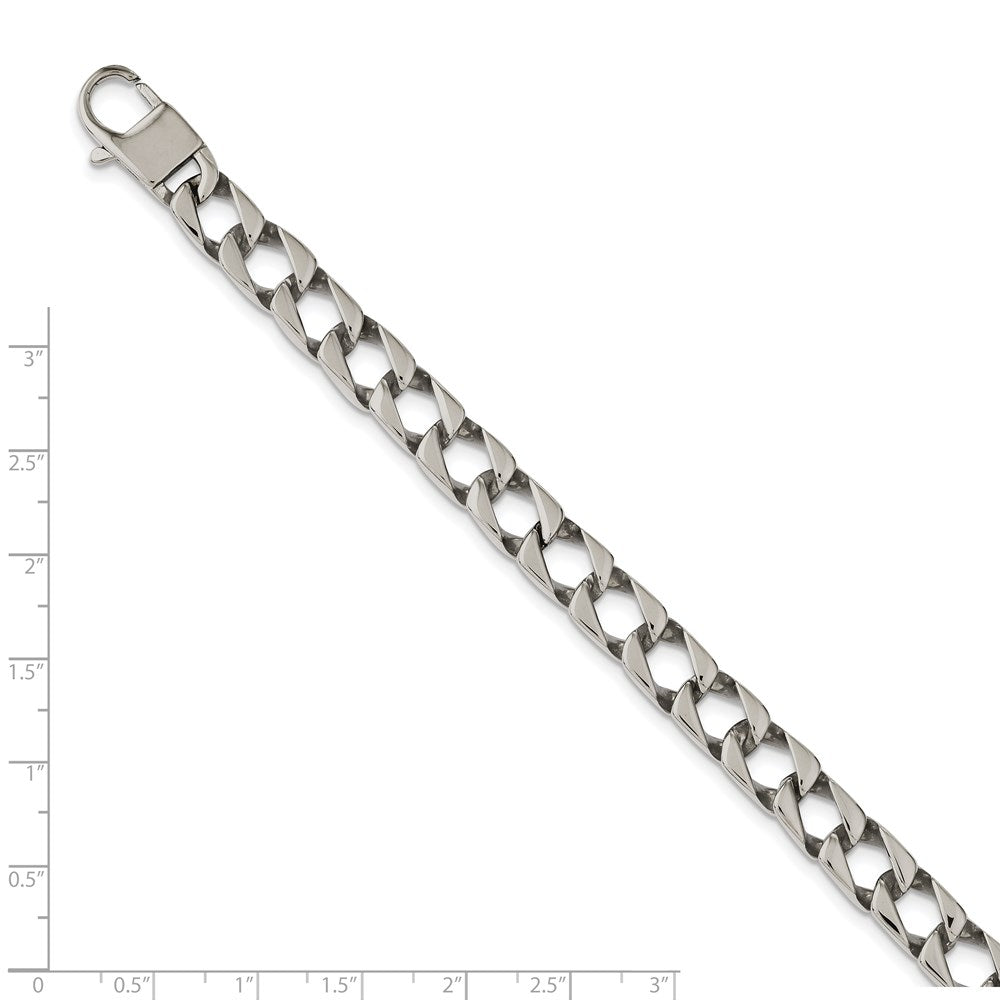 Stainless Steel Polished Square Link 8.5in Bracelet 8.5 inches