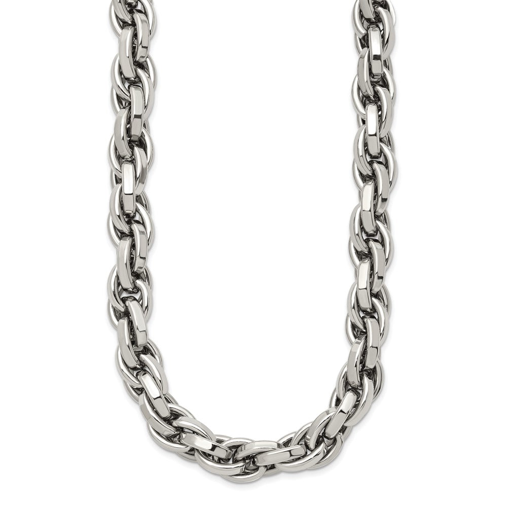 Stainless Steel Polished Oval Link 24in Necklace