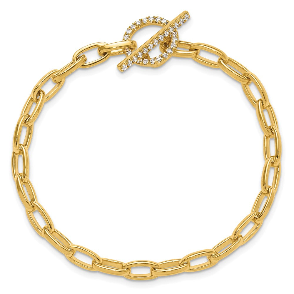 True Origin 14K Yellow Gold 1/3 carat Lab Grown Diamond VS+ F+ 7 in Complete Toggle Bracelet
