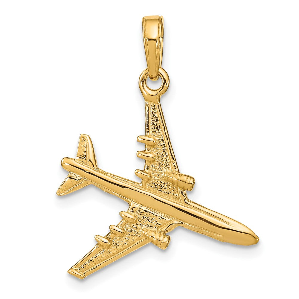 10k Yellow Gold 3-D Jet Pendant