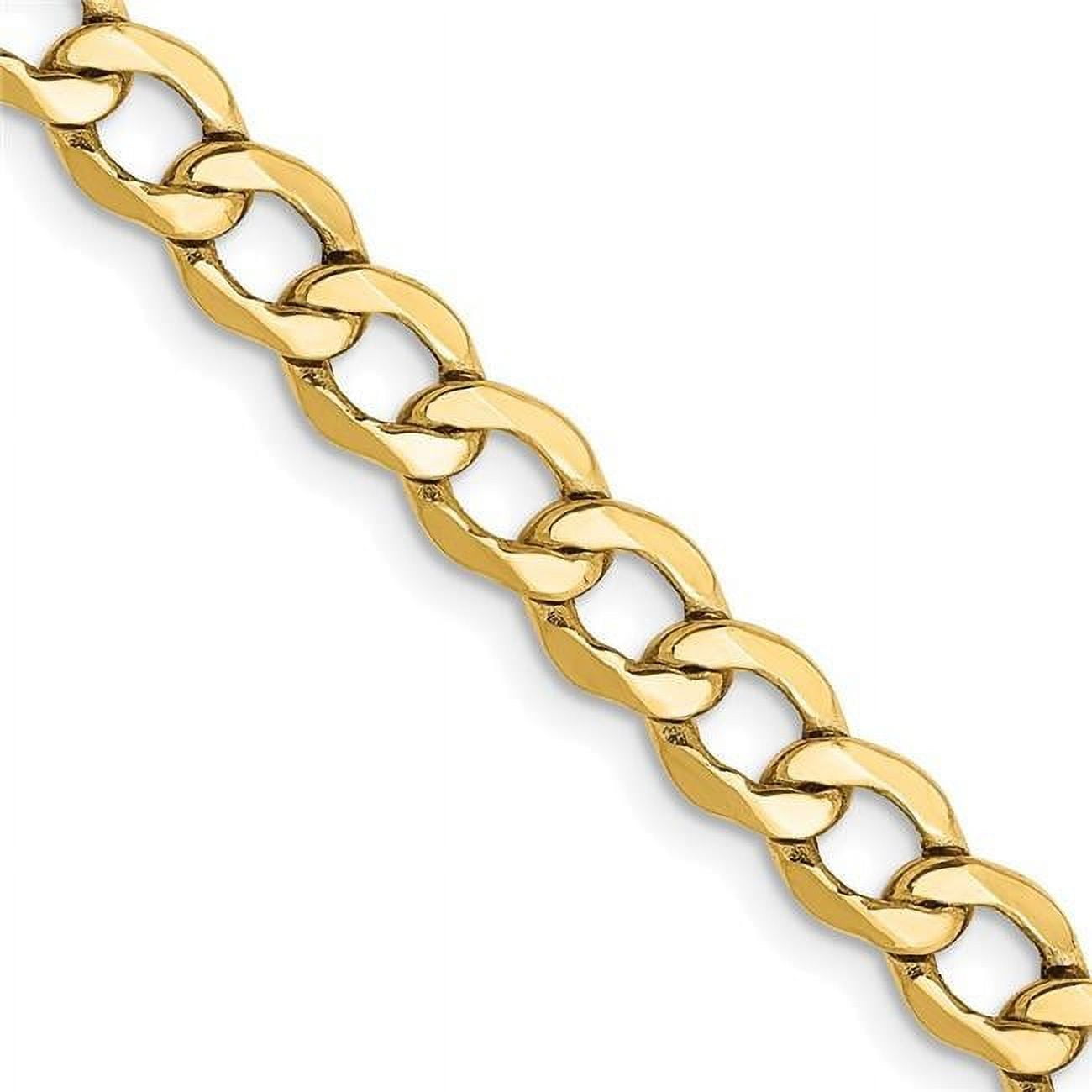 Primal Gold 14 Karat Yellow Gold 5.25mm Semi-solid Curb Chain