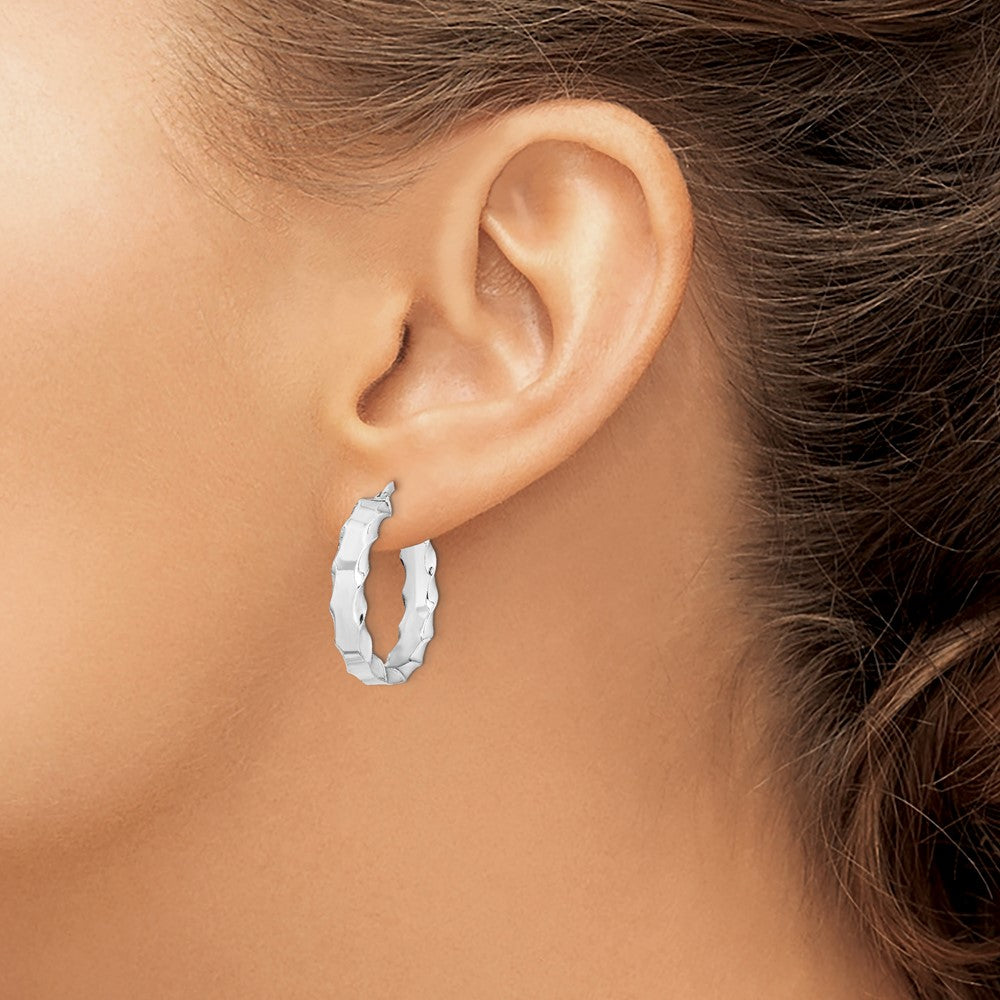 Sterling Silver Rhodium & Diam. Teardrop Post Dangle Earrings