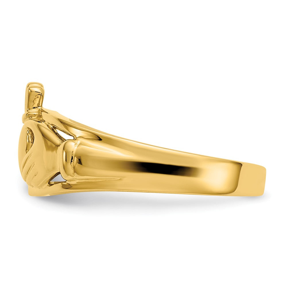 14k Polished Ladies Claddagh Ring size 7