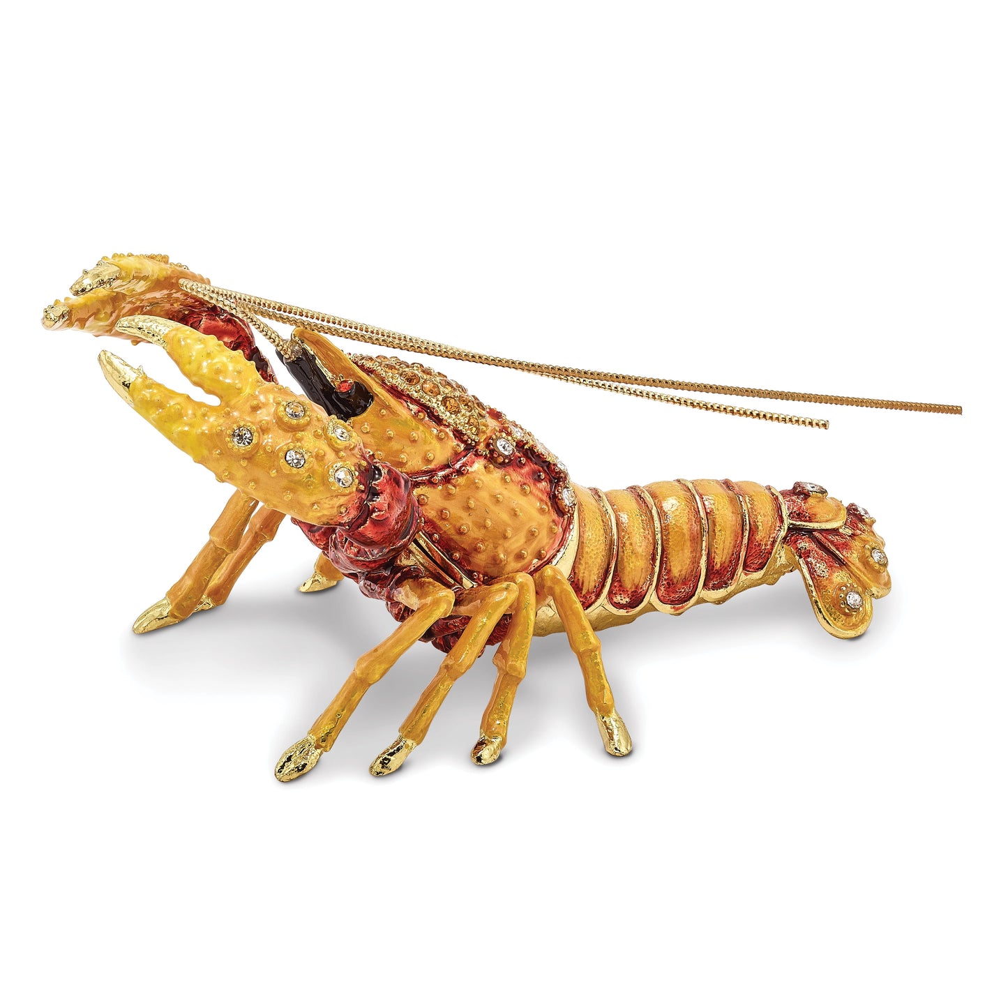 Pewter Enamel Crawfish Trinket Box